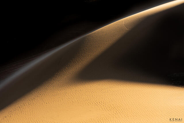 Intersecting lines, shadows, snow, and sand in this abstract image of the Great Sand Dunes National Park in Colorado.