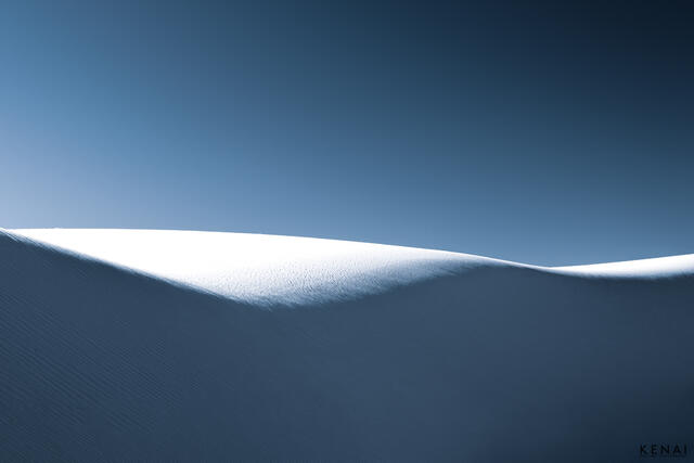An abstract image of gypsum dunes at White Sands National Park, New Mexico