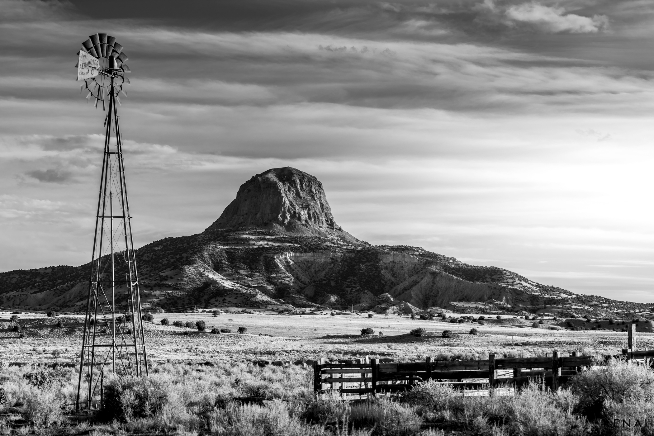 Cabezon Corral Cabezon volcanic plug rises high above the Rio Puerco valley in New Mexico