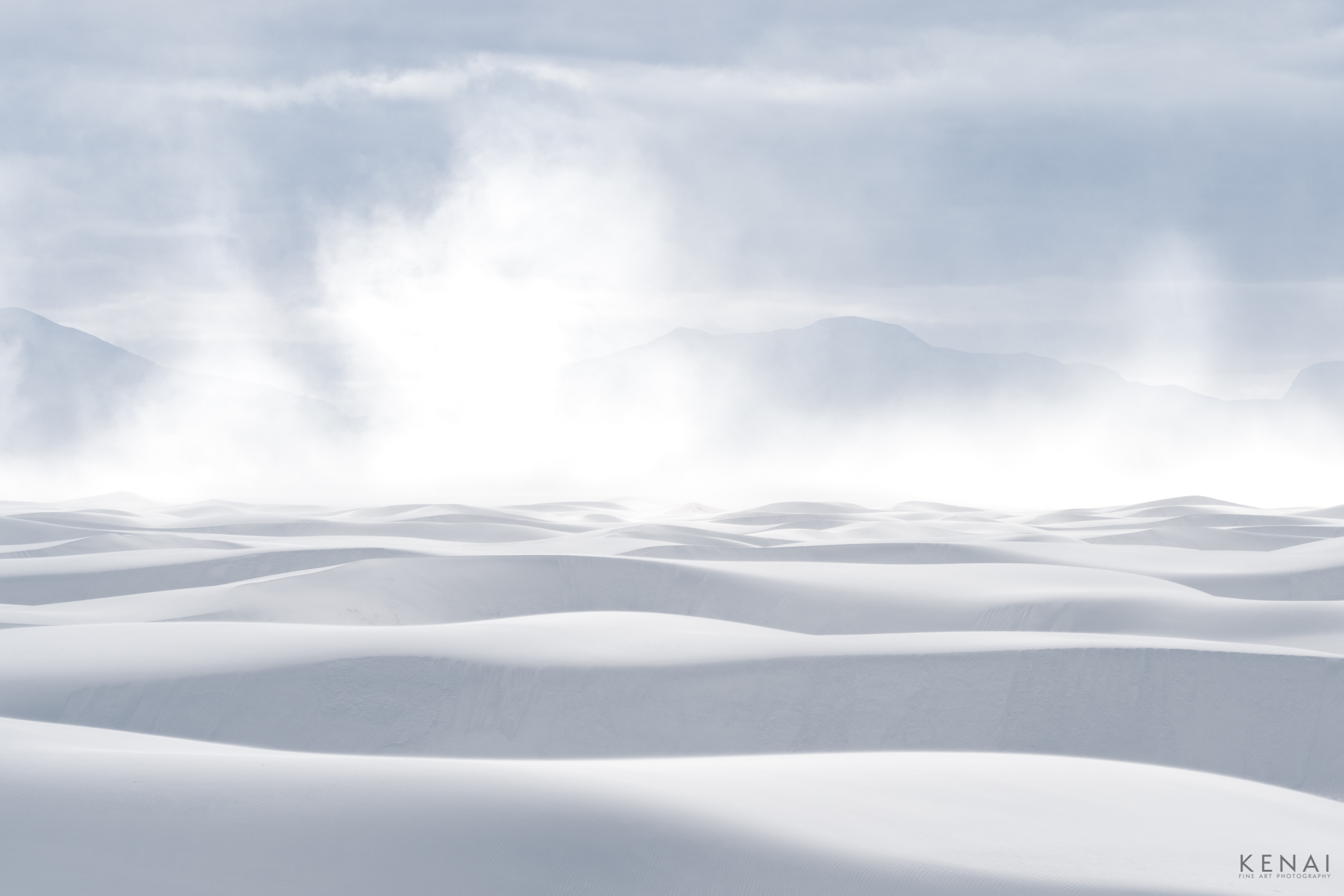 Massive clouds of gypsum dust move across Alkali Flats, just west of the dunes of White Sands National ﻿Park in New Mexico.  
