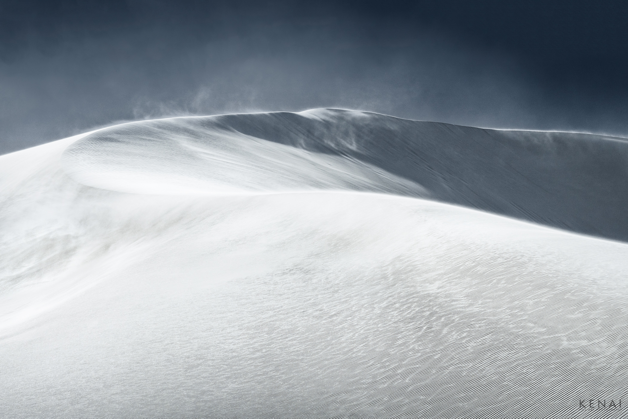 Strong winds create waves of gypsum at White Sands National Park in New Mexico.