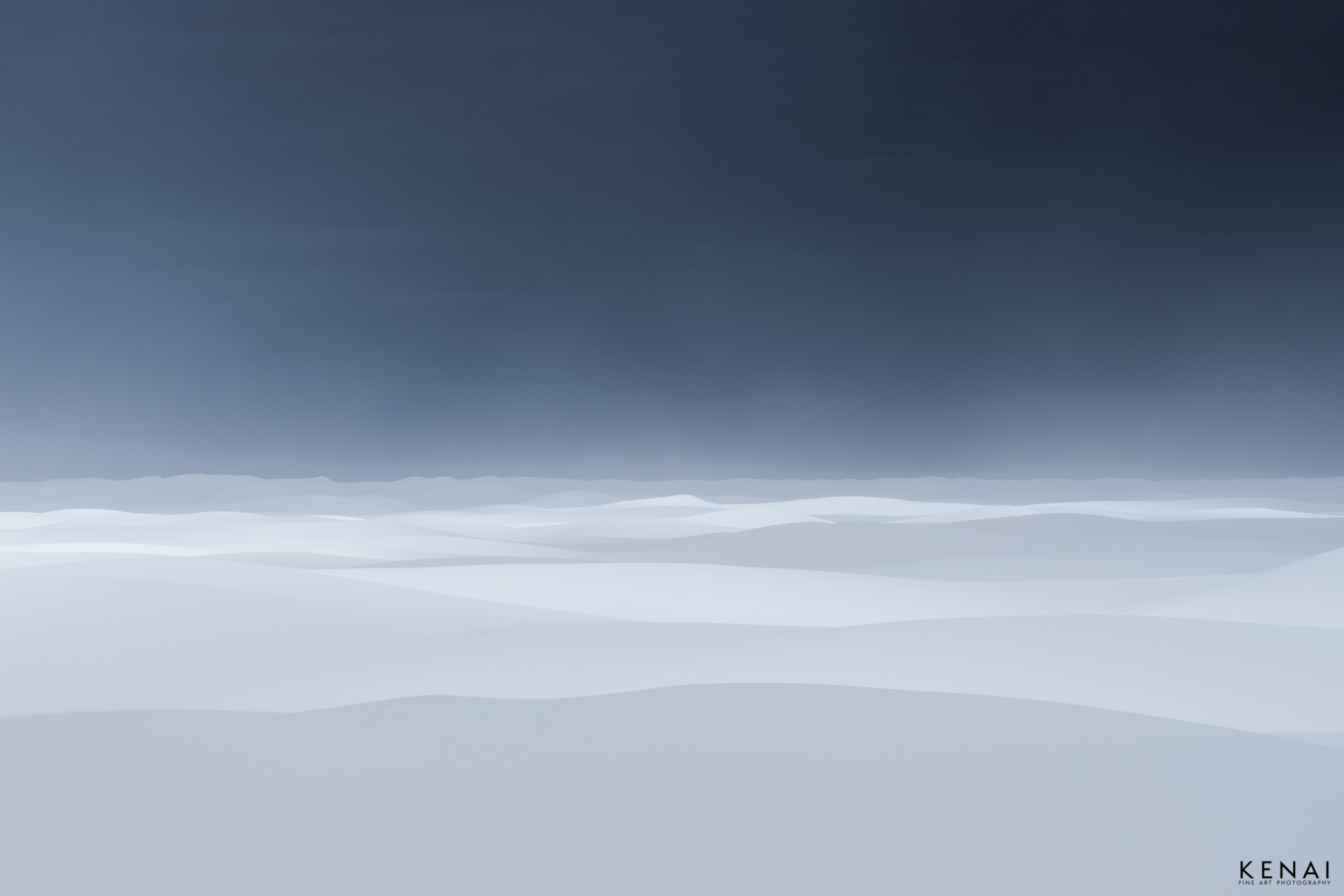 Semi-abstract view of White Sands National Park in a strong storm. 